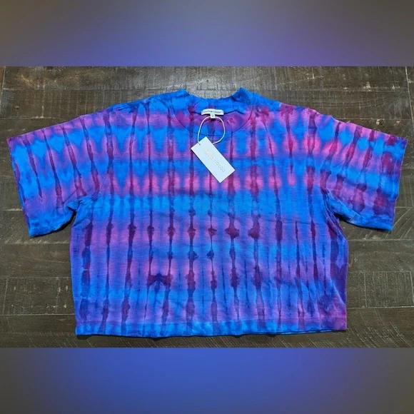 NWT Cotton Citizen Tokyo Crop Tee in Hibiscus Tie Dye Sz Medium - Picture 2 of 8
